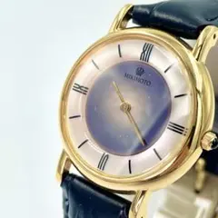 59稼動品 MIKIMOTO シェル文字盤 14Kゴールドプレート 腕時計のサムネイル