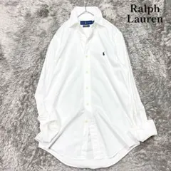 ラルフローレン　コットン　ロングスリーブシャツ　ホワイト　ポニー　L相当　美品