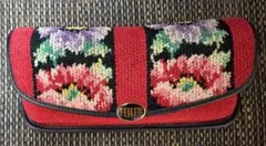 FEILER 花柄 メガネケース 赤