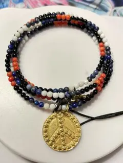 ★【新品】AMBUSH ビーズ　ネックレス　ピースマーク　ゴールド GD★