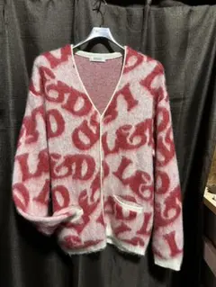 RADIALL ロゴ柄モヘアカーディガン