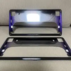 封印簡単 日産純正ナンバーフレーム ダーククロームメッキ F&R取付け 