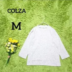 【コルザ】トップス　M　グレー　七分　シンプル　カジュアル　クルーネック