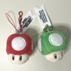 公式 USJ 限定 スーパーキノコ / 1UPキノコ ペアキーチェーン