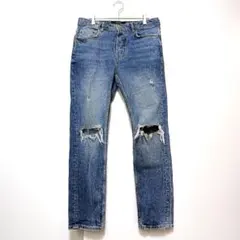【ZARA】 ザラ ダメージ加工 クラッシュ加工 デニム EUR40 USA31