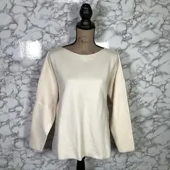 UNIQLO　ユニクロ　（L）　スフレヤーンボートネックセーター　オフ白