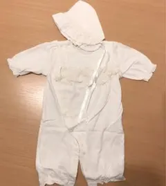 【良品】カバーオール ロンパース 2way 帽子セットお宮参り