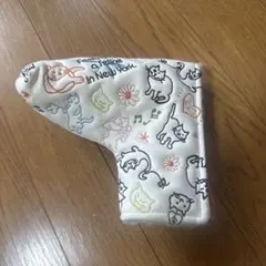 고양이 자수 화이트 퍼터 커버