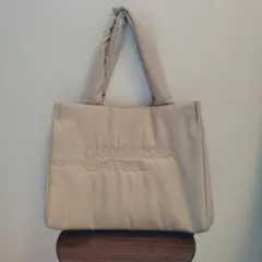 ベージュ バッグ コメダコーヒーロゴ刺繍入り