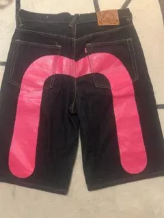EVISU Lot 2001 デニムパンツ ピンクペイント - メルカリ