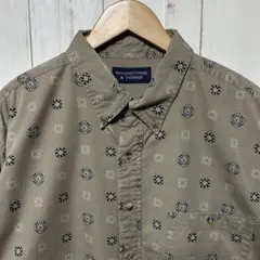 90s ヴィンテージ 総柄 ボタンダウン 長袖 シャツ ビッグサイズ XL