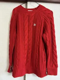 アーノルドパーマー レッド ケーブル編み ニット 長袖