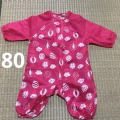 プレイウェア　砂遊び　ピンク バルーン柄　80サイズ