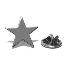 pin-1279　ラペルピン★ピンズ　スター　星　シルバー　18×18 mm