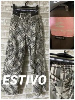 ESTIVO レディースM スノーボードパンツ　スキーパンツ　チェック柄　総柄のサムネイル