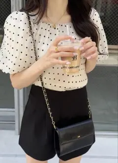 新品タグ付き☆ハイウエストタックショートパンツ[at1647]