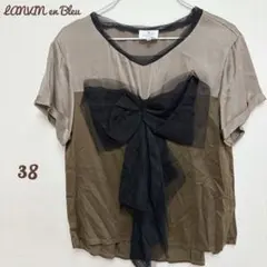 極美品✨️【LANVIN en Bleu】リボンモチーフ プルオーバー カーキ