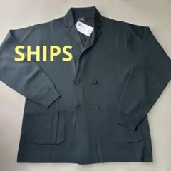 SHIPS グリーン 襟付き　ダブルジャケット風カーディガンのサムネイル