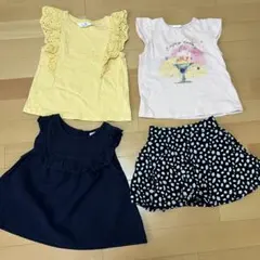 プティマイン　H&M GU ノースリーブ　Tシャツ　キュロット　４枚セット