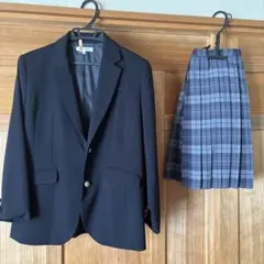 グローバルワーク　ネイビー ブレザー チェック柄スカート セット