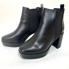 『美品』高ヒール黒サイドゴアブーツ ＬサイズORiental TRaffic