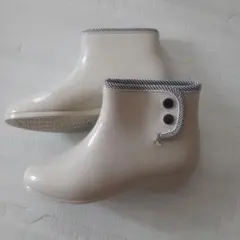 K's PLUS クリーム色 長靴　レインブーツ　ショートブーツ　LLsize