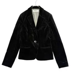 自然美基礎　絲絨西裝外套　黑色　M