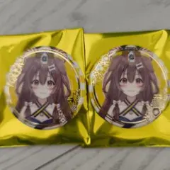 箔押し缶バッジ 正月衣装 戌神ころね 2個