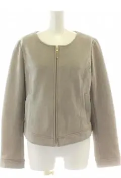 パターンフィオナ　ノーカラージャケット　スウェード　ベージュ