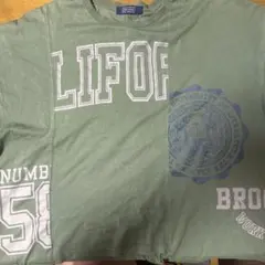 古着系半袖 Tシャツ グリーン カレッジロゴ