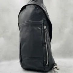 COACHコーチ トンプソンブラックレザーボディバッグ70617 - メルカリ