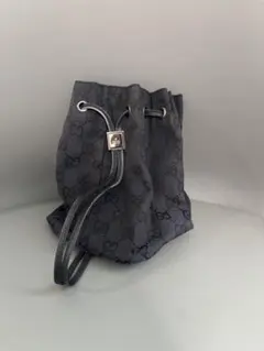 GUCCI GGキャンバス 巾着ポーチ ブラックのサムネイル