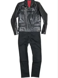 程度良い ユニクロ 名品 スキニー パンツT-000 ブラック デニム W32