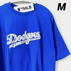 新品　ドジャース Tシャツ レース柄刺繍ロゴ　半袖　大谷翔平　ブルー　M
