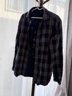 LACOSTE リバーシブルシャツ スリムフィット M相当 ネイビー×チェック