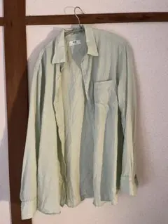UNIQLO プレミアムリネンシャツ　グリーン 長袖シャツ