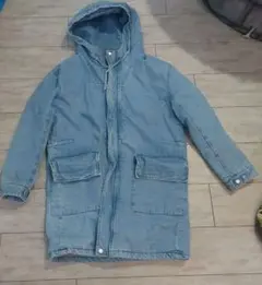 ZARAフード付きボアデニムジャケット