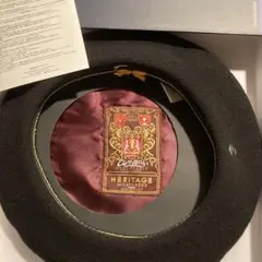 極美品 箱付きLAULHERE ロレール ベレー帽 ブラック ウール100%