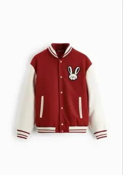 ZARA スタジャン　うさぎ　コントラストパッチ　ボンバージャケット パッチボンバージャケット CHAMPION ® X ZARA - ネイビーブルー | ZARA