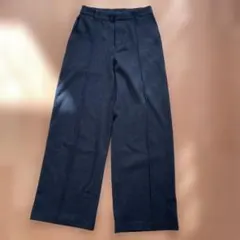 ユニクロ　ダークグレー ブラッシュドジャージーワイドパンツ