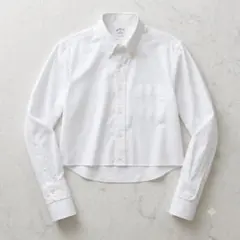 美品 ブルックスブラザーズ ショート丈 ボタンダウンシャツ ホワイト【M】通勤のサムネイル