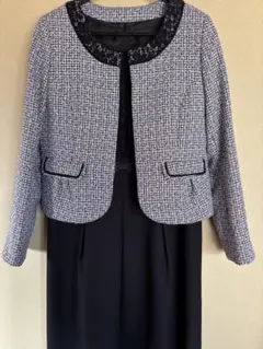 黒白ツイードジャケットとドレスセット