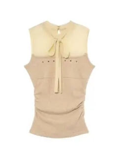 美品 andmary Amy ribbon tops アンドマリー アイボリー