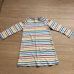 miki HOUSE ストライプ長袖ワンピース