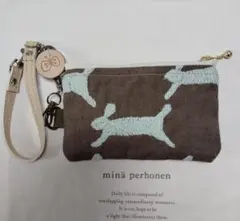 ＊u001 ハンドメイド ミナペルホネン ミニポーチ run run run＊