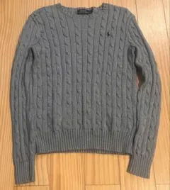 Ralph Lauren コットンケーブルセーター グレー