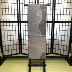 袋帯 六通 西陣 流水文様 上品 シルバー×ブラック - メルカリ