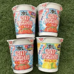 日清 冷しカップヌードル 鶏塩レモン味 ピリ辛キムチ味 4個セットのサムネイル
