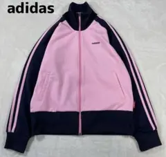 adidas ピンク ネイビー ジャージ　トラックジャケット