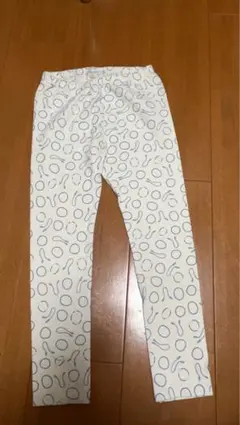 ユニクロ　円形模様 ホワイト レギンスパンツ 110cm